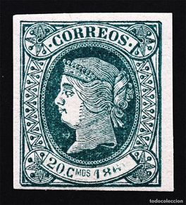 Sellos: Isabel II - 20 centimos. 1866. Colonia Cuba. Nuevo, Goma original, sin dentar